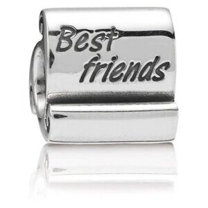 PANDORA Best Friends Scroll Charm Authentic Sterling Silver Friendship Love